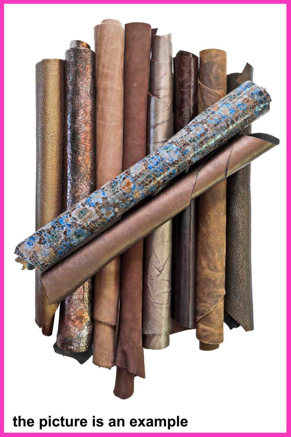 Brown Bronze Mix leather scraps, fancy textured renmants leather, foils and softness various pieces 10 or 15 italian leather pieces B089
