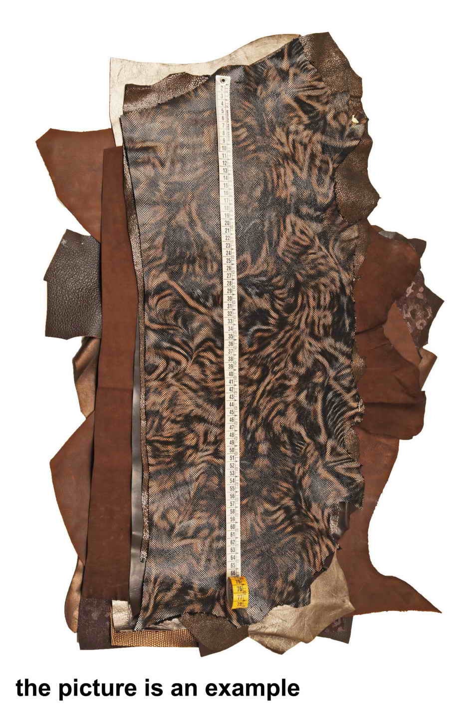 Brown Bronze Mix leather scraps, fancy textured renmants leather, foils and softness various pieces 10 or 15 italian leather pieces B089