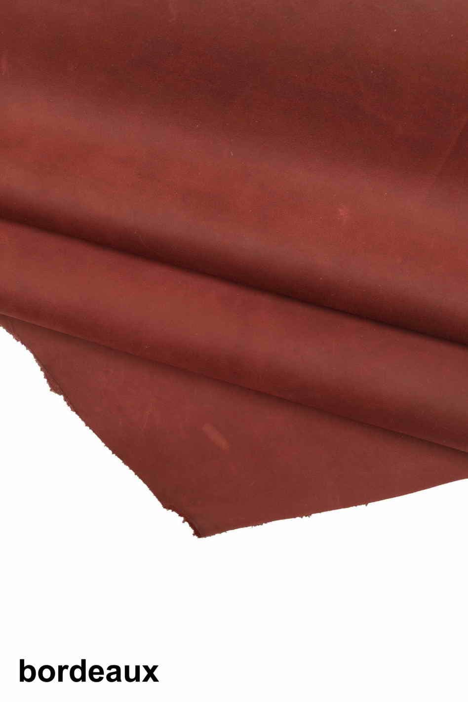 Suede nubuck calf leather skin waxed matte vintage, beige tan burgundy cowhide hide B13980-TU La Garzarara