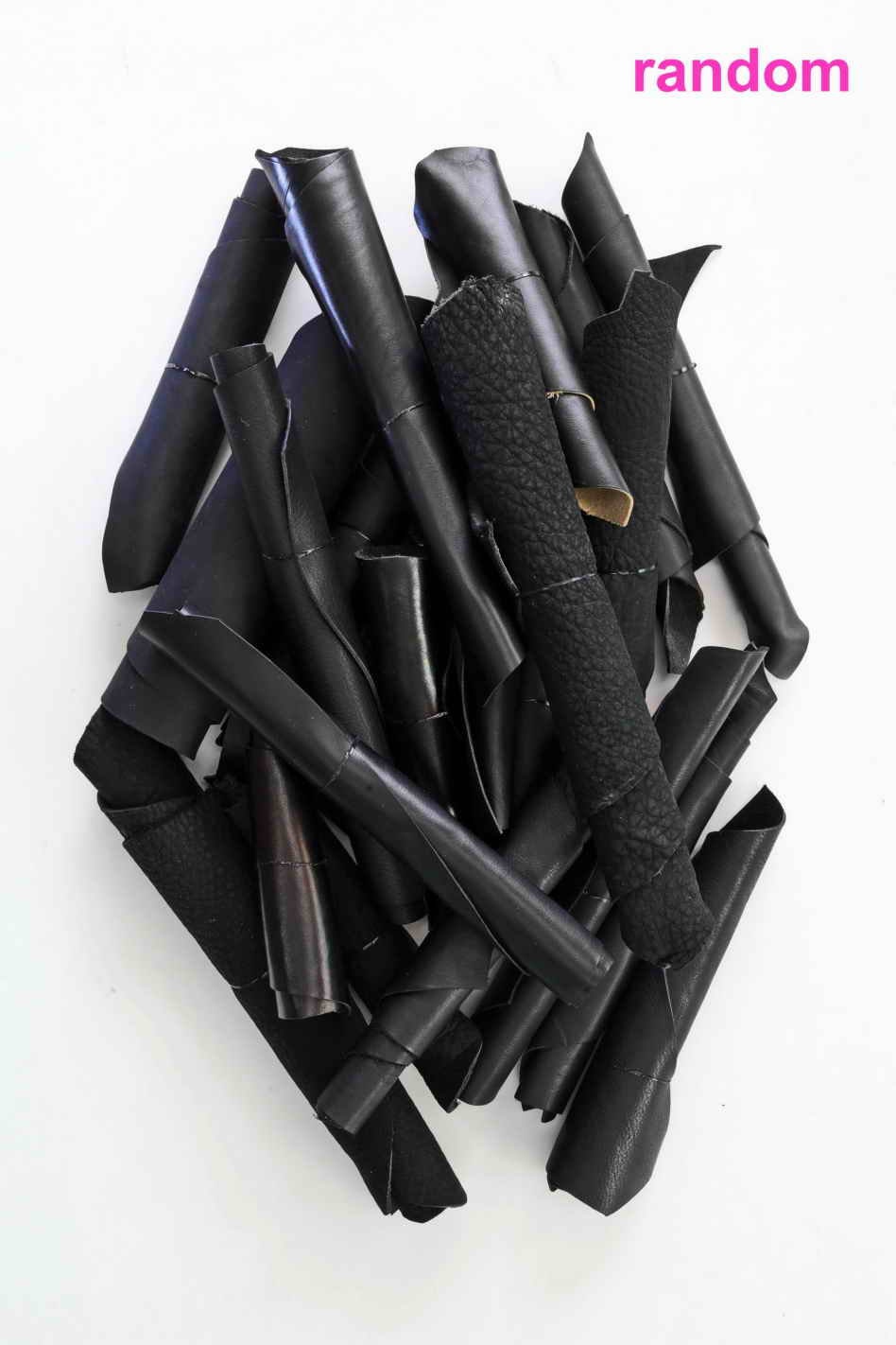Black Vegetable Tanned Leather Pieces, Veg Tan Craft Remnants, Assorted Black Solid Colors for Wallets Keychains and Accessories B050