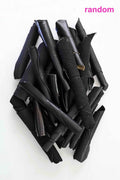 Black Vegetable Tanned Leather Pieces, Veg Tan Craft Remnants, Assorted Black Solid Colors for Wallets Keychains and Accessories B050