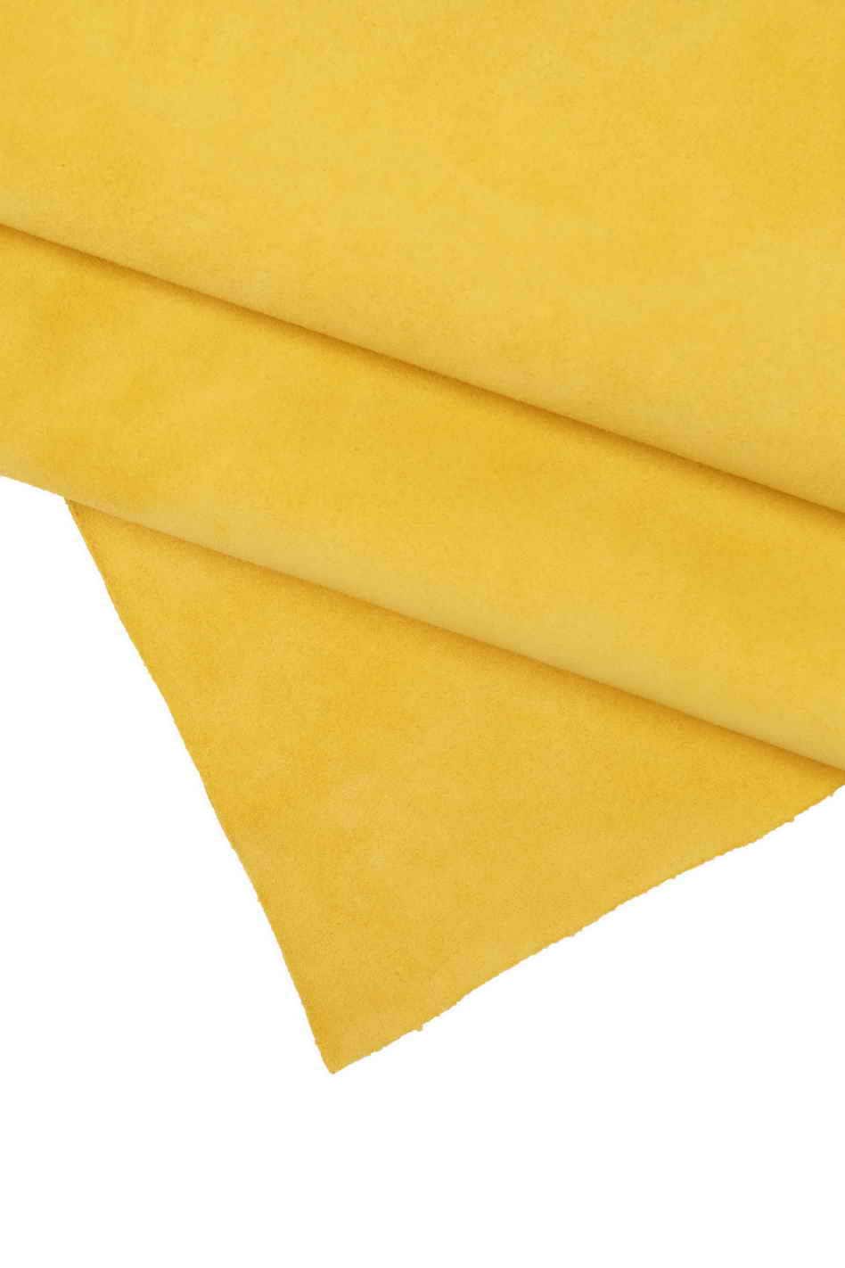 Colored suede calf leather hide, soft cowhide skin for bags and accessories, color options yellow and tourquoise B14111-TU La Garzarara