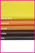 Embossed PATENT small square print leather hides, purple tan orange green blue geometric textured skins B14107-ST La Garzarara