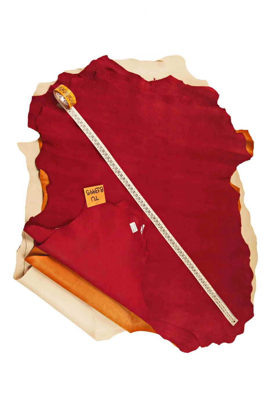 SOFT SUEDE leather skins, dark red, beige, tan italian velour goatskin hides for sewing B13995-TU La Garzarara