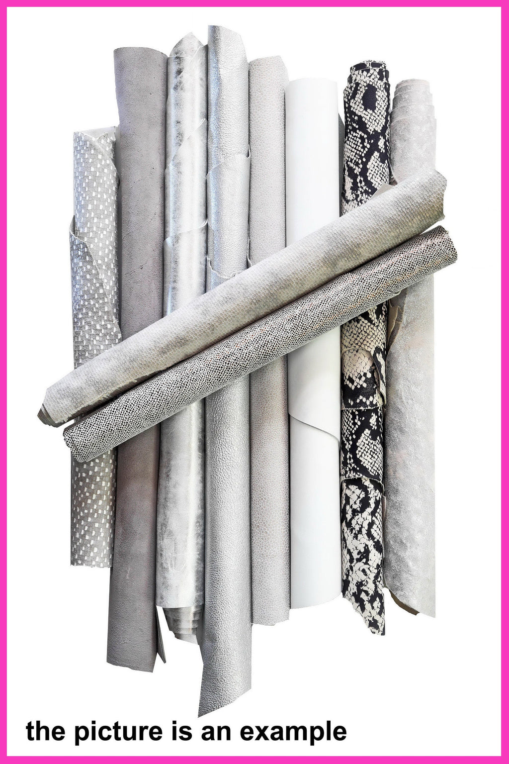 WHITE, GREY and SILVER Leather scraps light color offcuts leather, mix solid and printed renmants hides for earrings B085
