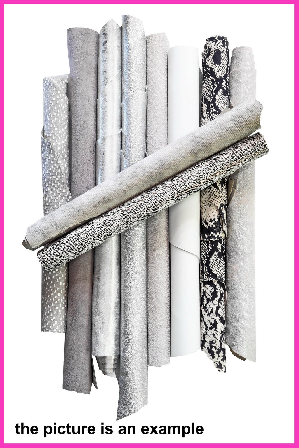 WHITE, GREY and SILVER Leather scraps light color offcuts leather, mix solid and printed renmants hides for earrings B085