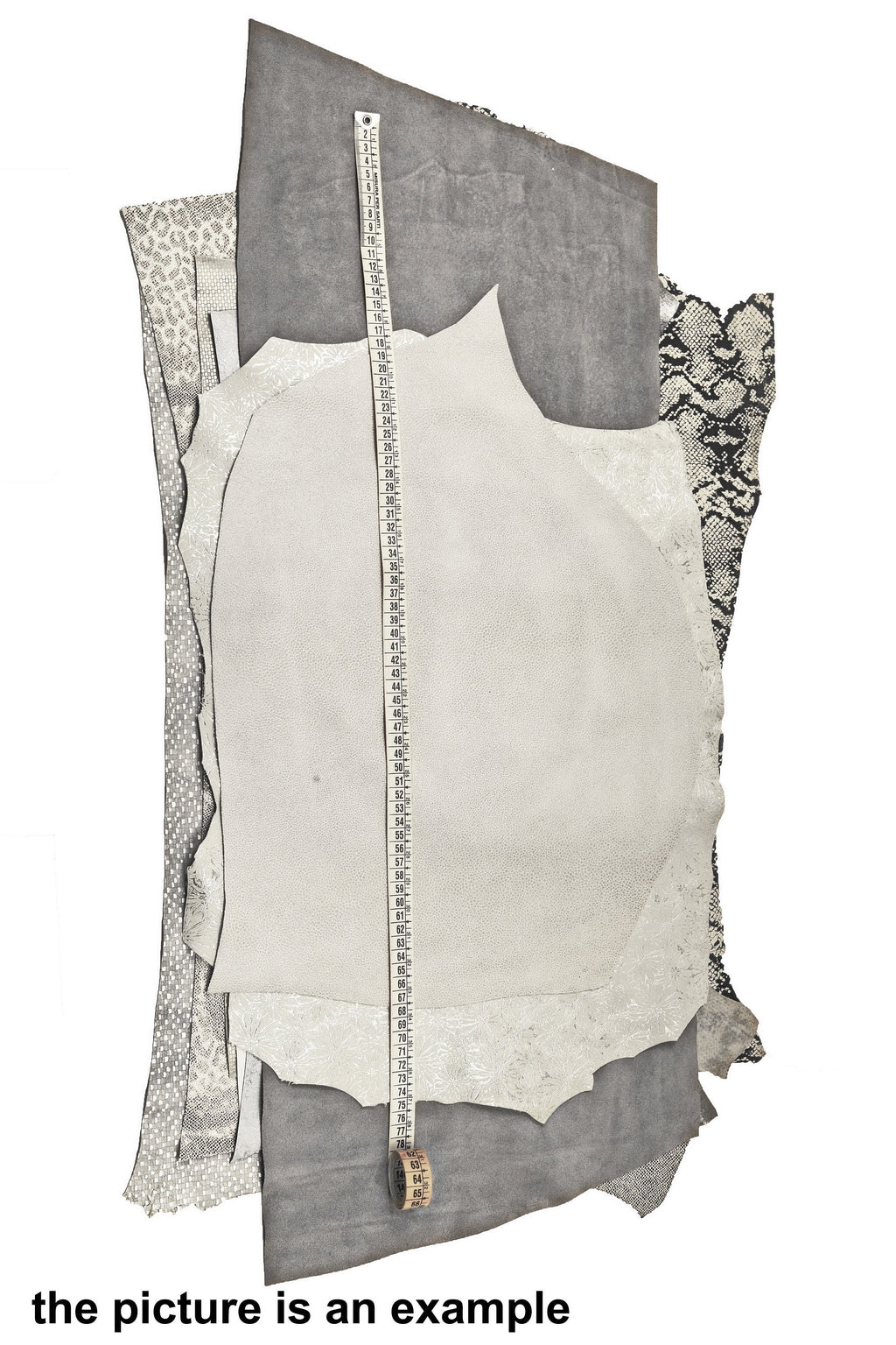 WHITE, GREY and SILVER Leather scraps light color offcuts leather, mix solid and printed renmants hides for earrings B085