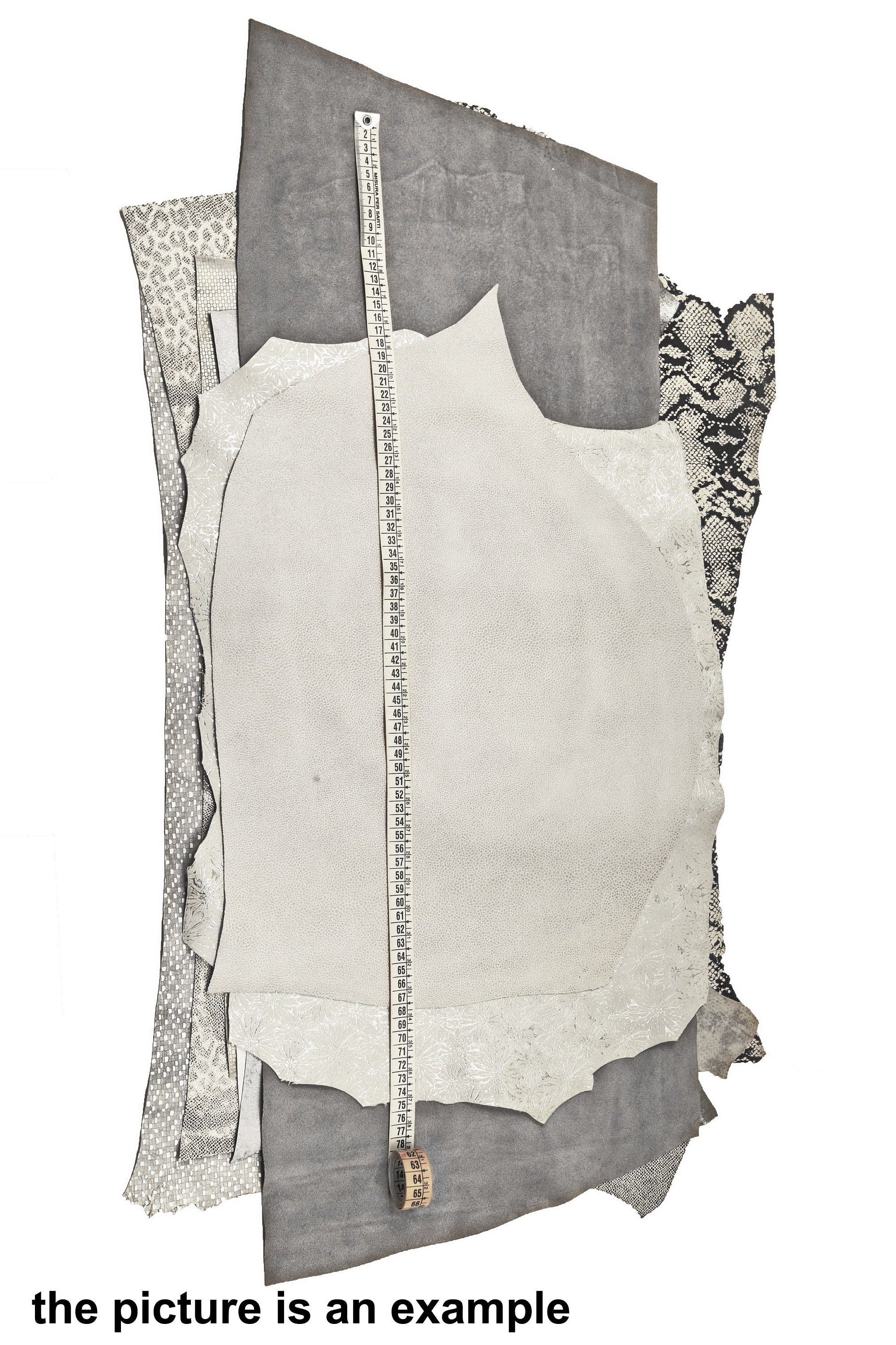 WHITE, GREY and SILVER Leather scraps light color offcuts leather, mix solid and printed renmants hides for earrings B085