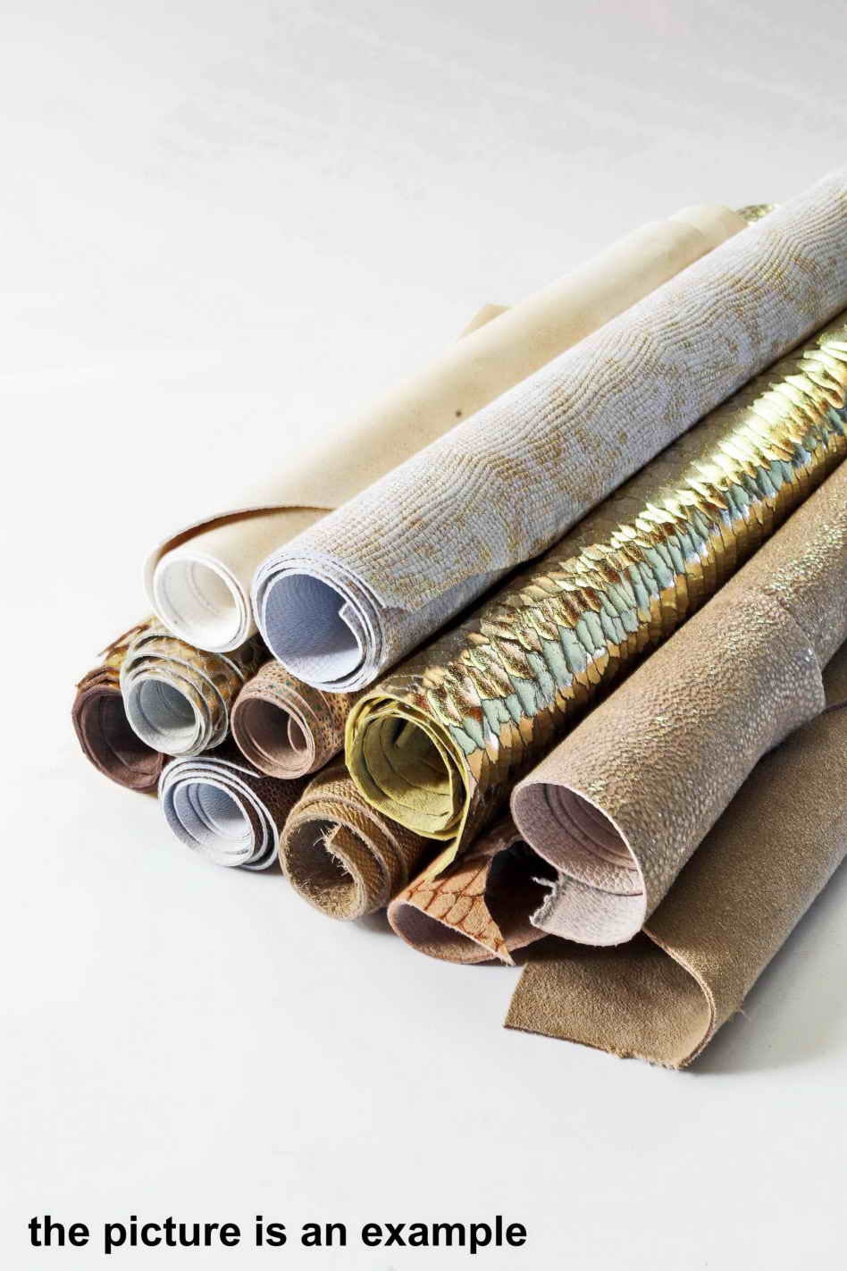 GOLD, PLATINUM and BEIGE leather pieces for crafting, Italian Leather Scraps, Random Assortment Offcuts leather B086