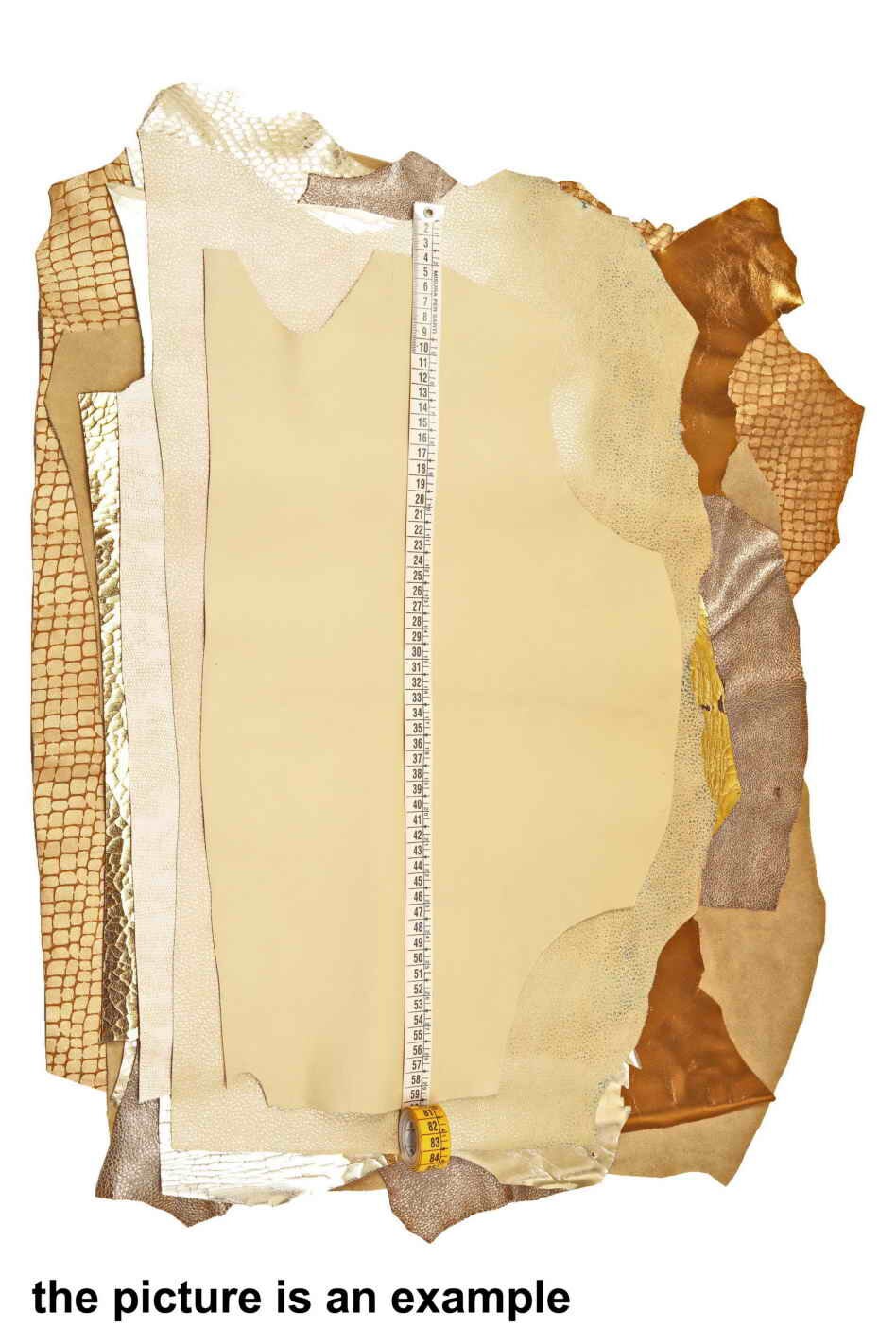 Gold Platinum Remnants Leather for Small Projects, Scraps for Leathercraft, Premium Leather Pieces B086/B La Garzarara