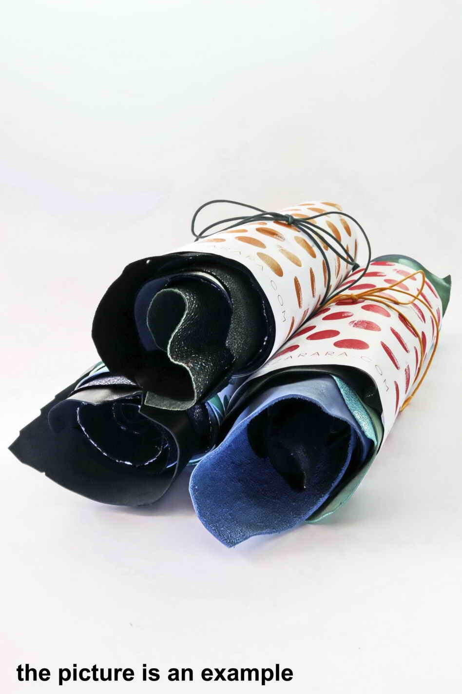 Green Blue Leather remnants , mixed printed laminated leather pieces, random scraps leather for craft B088
