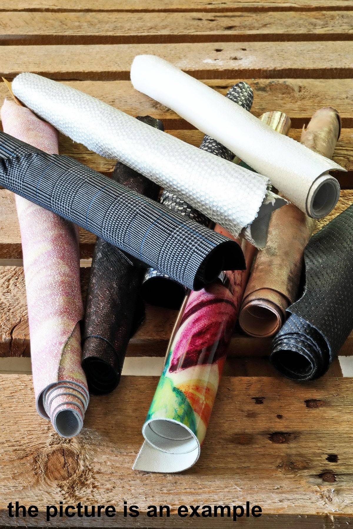 Printed Offcuts Leather, Variety Leather Pieces, Random Assortment textured leather pieces 1 lbs - 1,7 lbs - 2 lbs - 4 lbs