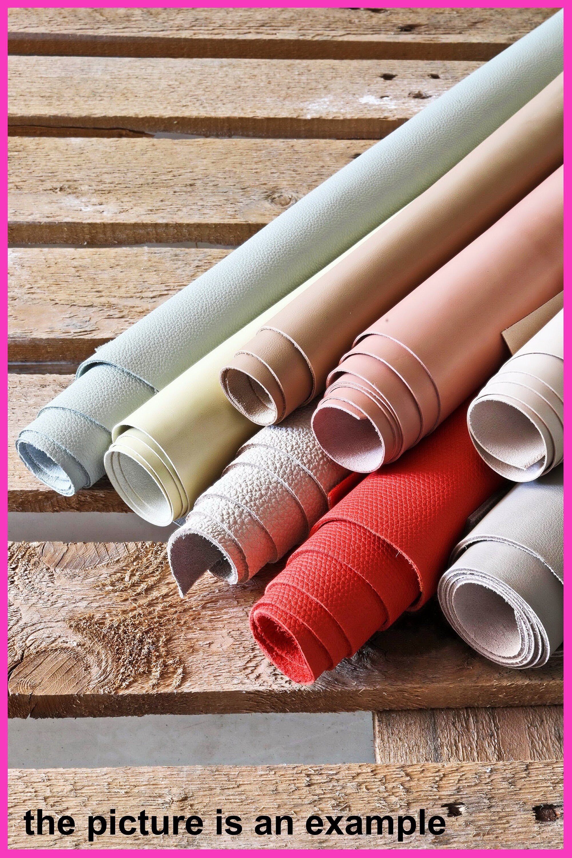 Leather pieces for crafting, Large smooth and pebbled leather, Color Offcuts scraps AMZ35 B La Garzarara