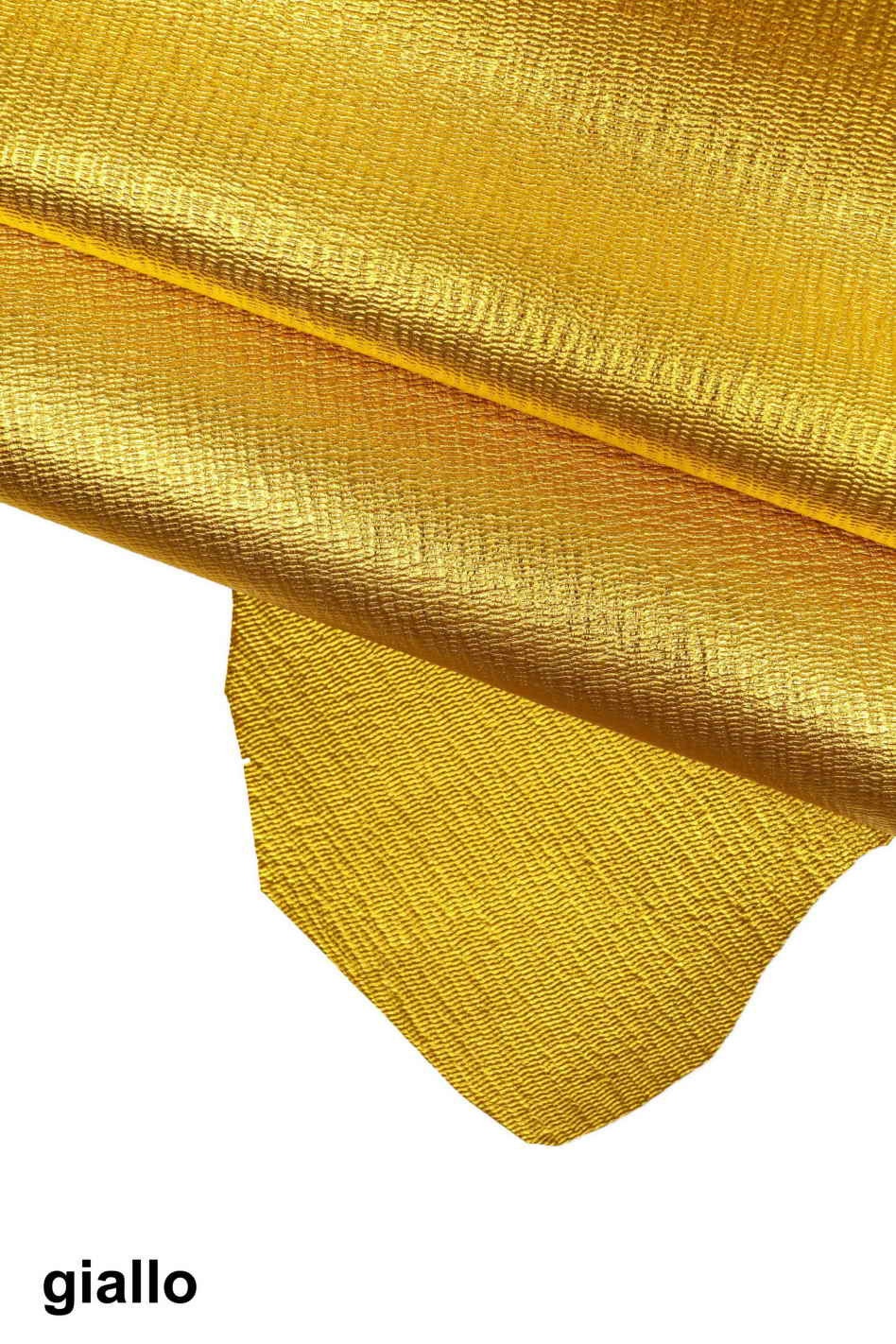 Bright gold METALLIC skin , cross grain rich gold leather hide, leather for cosplay B14164-MT La Garzarara