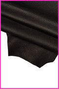 Black Crinkled Goatskin Leather, natural Grain goat skin, soft solid black hide B14193-TB La Garzarara