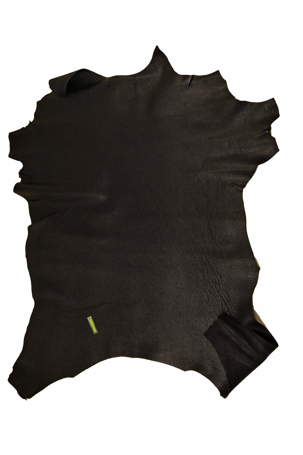 Black Crinkled Goatskin Leather, natural Grain goat skin, soft solid black hide B14193-TB La Garzarara