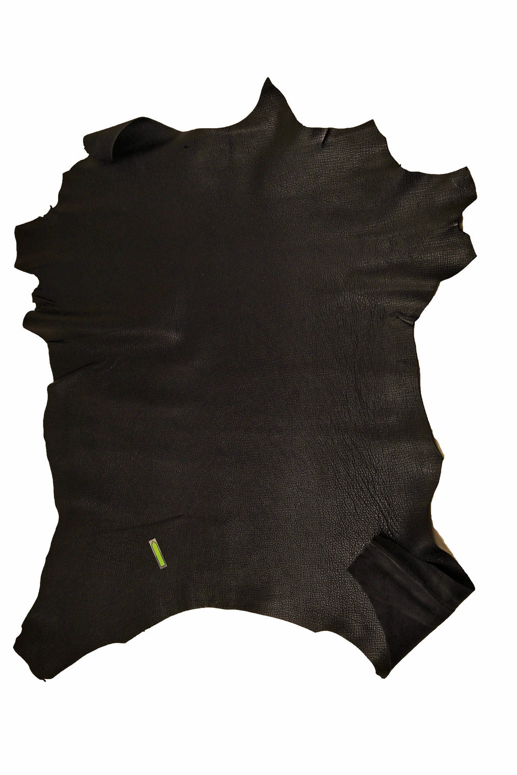 Black Crinkled Goatskin Leather, natural Grain goat skin, soft solid black hide B14193-TB La Garzarara