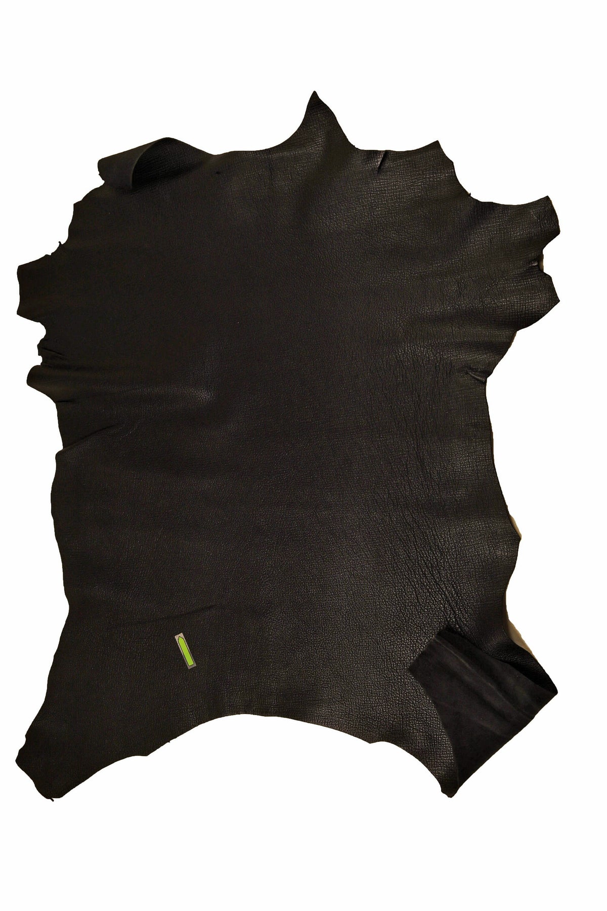 Black Crinkled Goatskin Leather, natural Grain goat skin, soft solid black hide B14193-TB La Garzarara