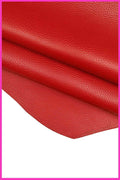 RED pebble GRAIN printed leather hide, semi glossy calfskin 1.5 -1.7 mm, premium cowhide for crafting B14201-TU La Garzarara