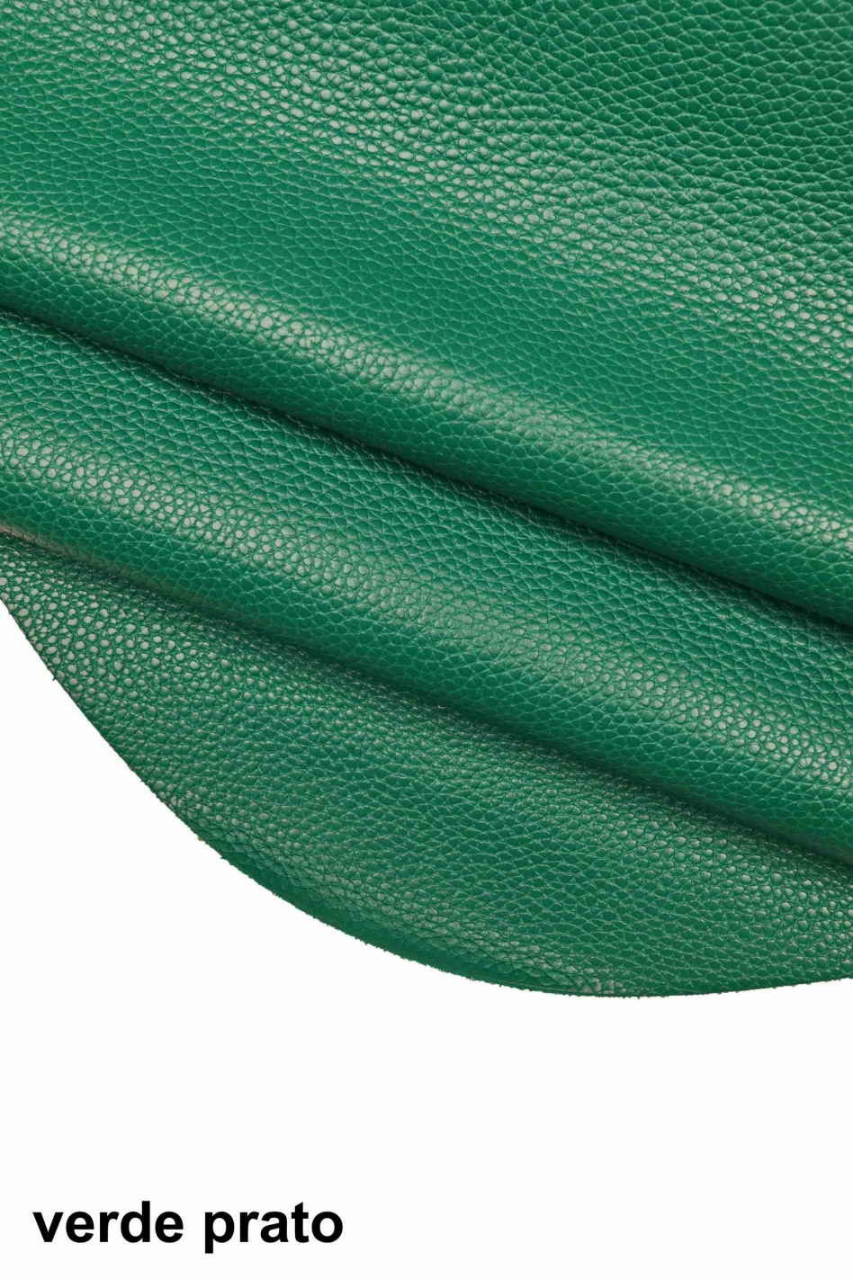 Pebbled leather, Avio light blue, green GRAINY cow hide, soft thick grain embossed calfskin B14200-TU La Garzarara