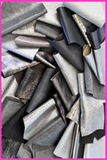 Grey Leather Remnants, Silver and Charcoal Offcuts, Assorted Textures and Finishes for Earrings and Accessories B082 La Garzarara