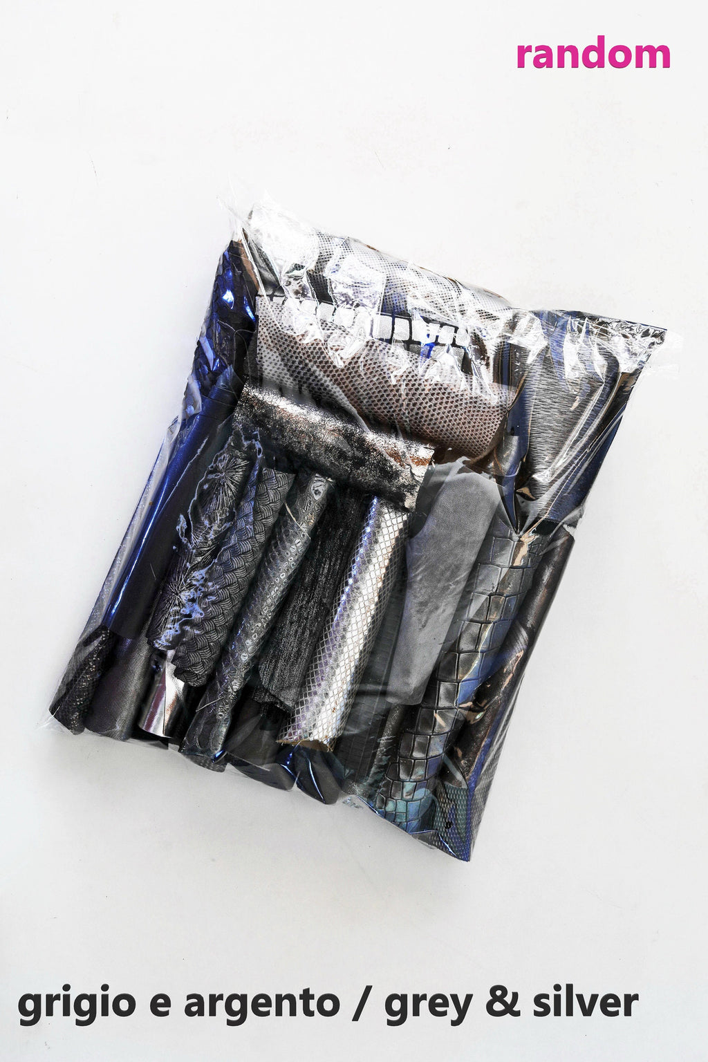 Grey Leather Remnants, Silver and Charcoal Offcuts, Assorted Textures and Finishes for Earrings and Accessories B082 La Garzarara