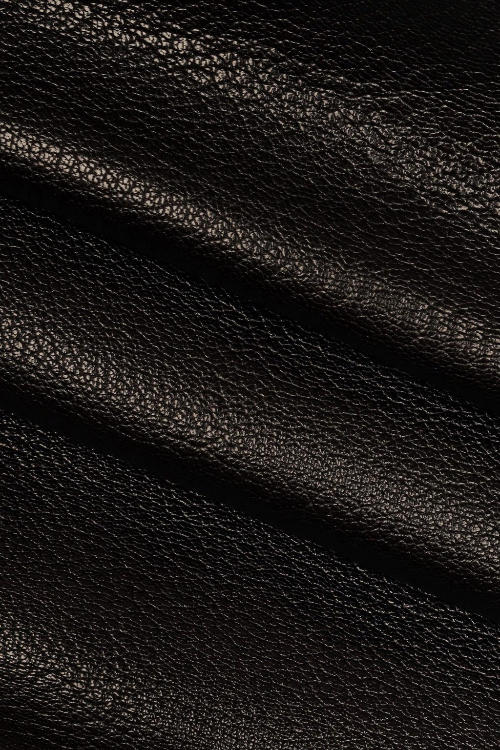 Black Pebbled Leather Goatskin, Soft Grain Leather Hide, Black milled grain for shoes, bags, wallets B14180-TB La Garzarara