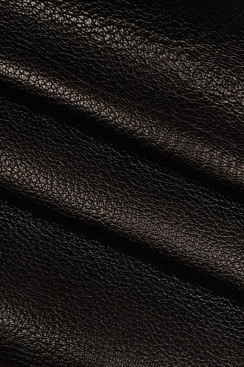 Black tiny PEBBLE GRAIN printed goatskin, sporty soft matt leather skin, ideal for shoes, bags, wallets B19873-TB La Garzarara
