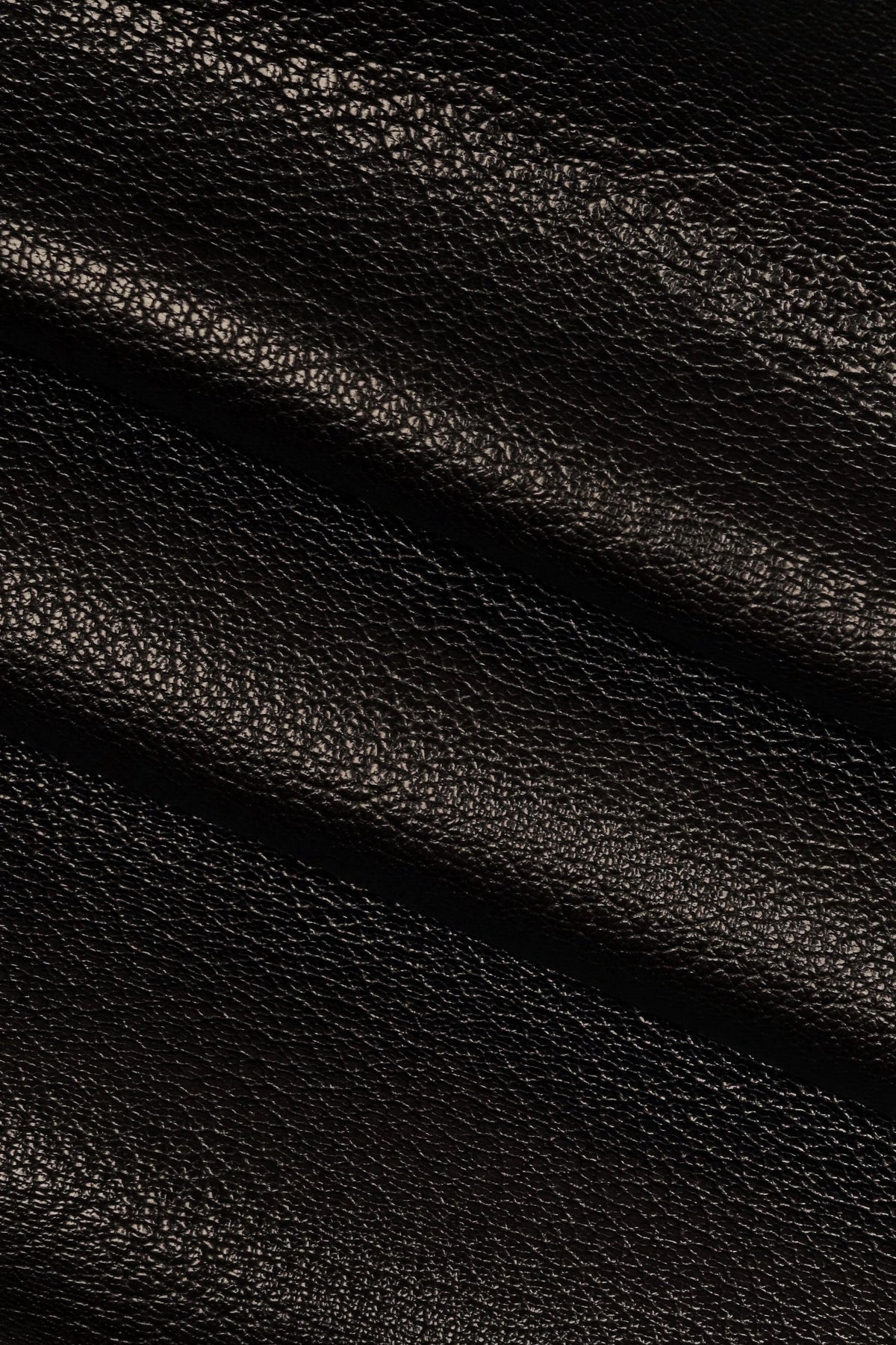 Black Pebbled Leather Goatskin, Soft Grain Leather Hide, Black milled grain for shoes, bags, wallets B14180-TB La Garzarara