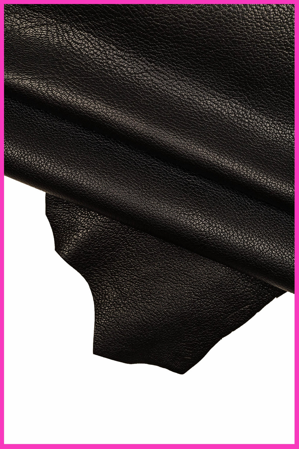 Black Pebbled Leather Goatskin, Soft Grain Leather Hide, Black milled grain for shoes, bags, wallets B14180-TB La Garzarara