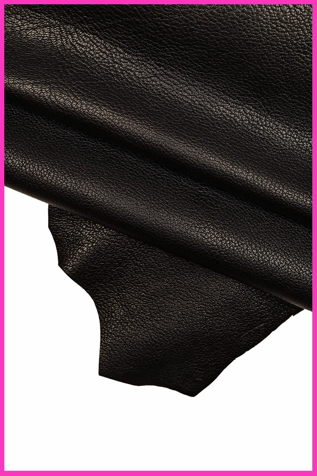 Black Pebbled Leather Goatskin, Soft Grain Leather Hide, Black milled grain for shoes, bags, wallets B14180-TB La Garzarara