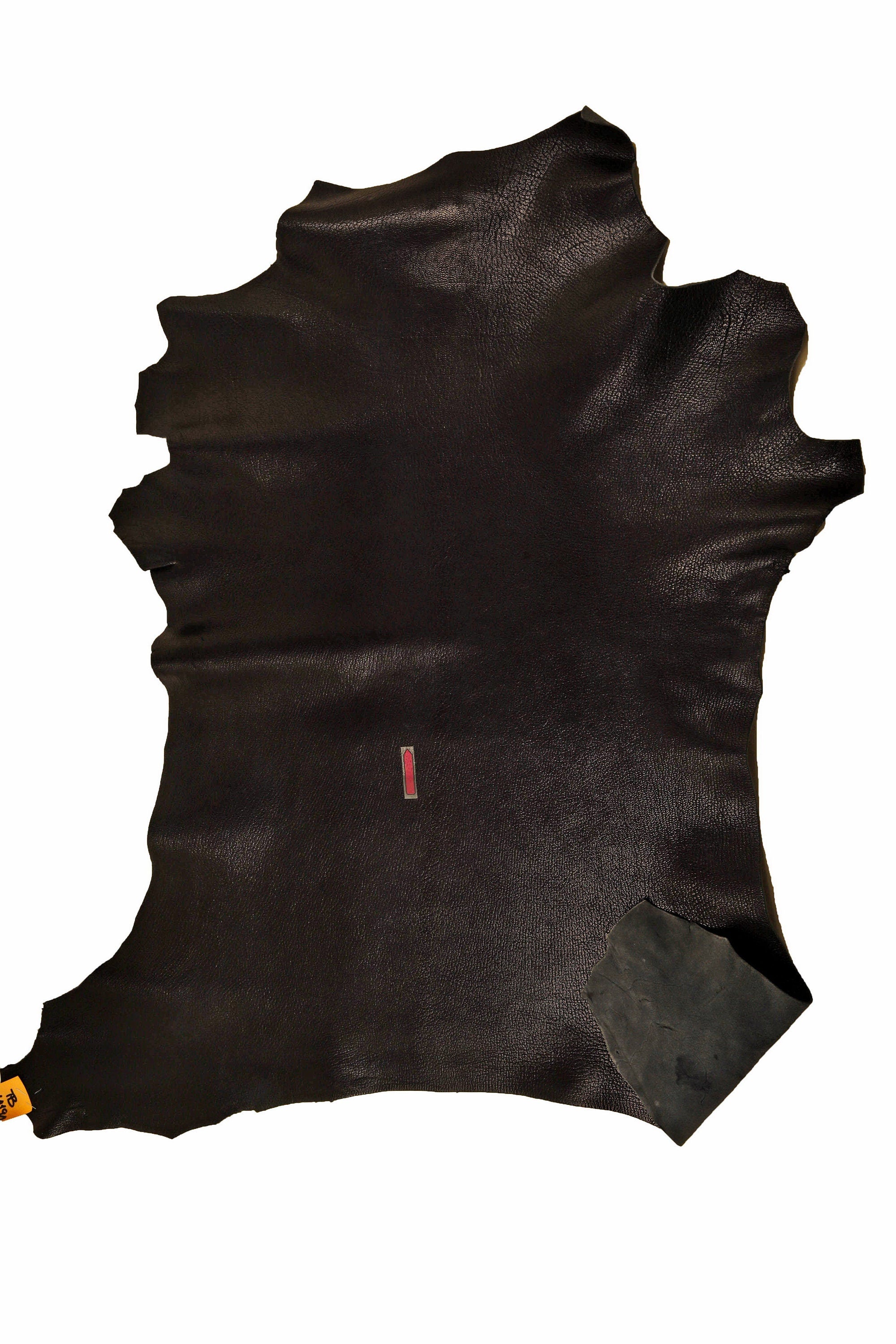 BLACK GRAINY leather hide, tiny pebble grain goatskin, soft sporty skin, 1.5 - 1.7 mm B14194-TB La Garzarara