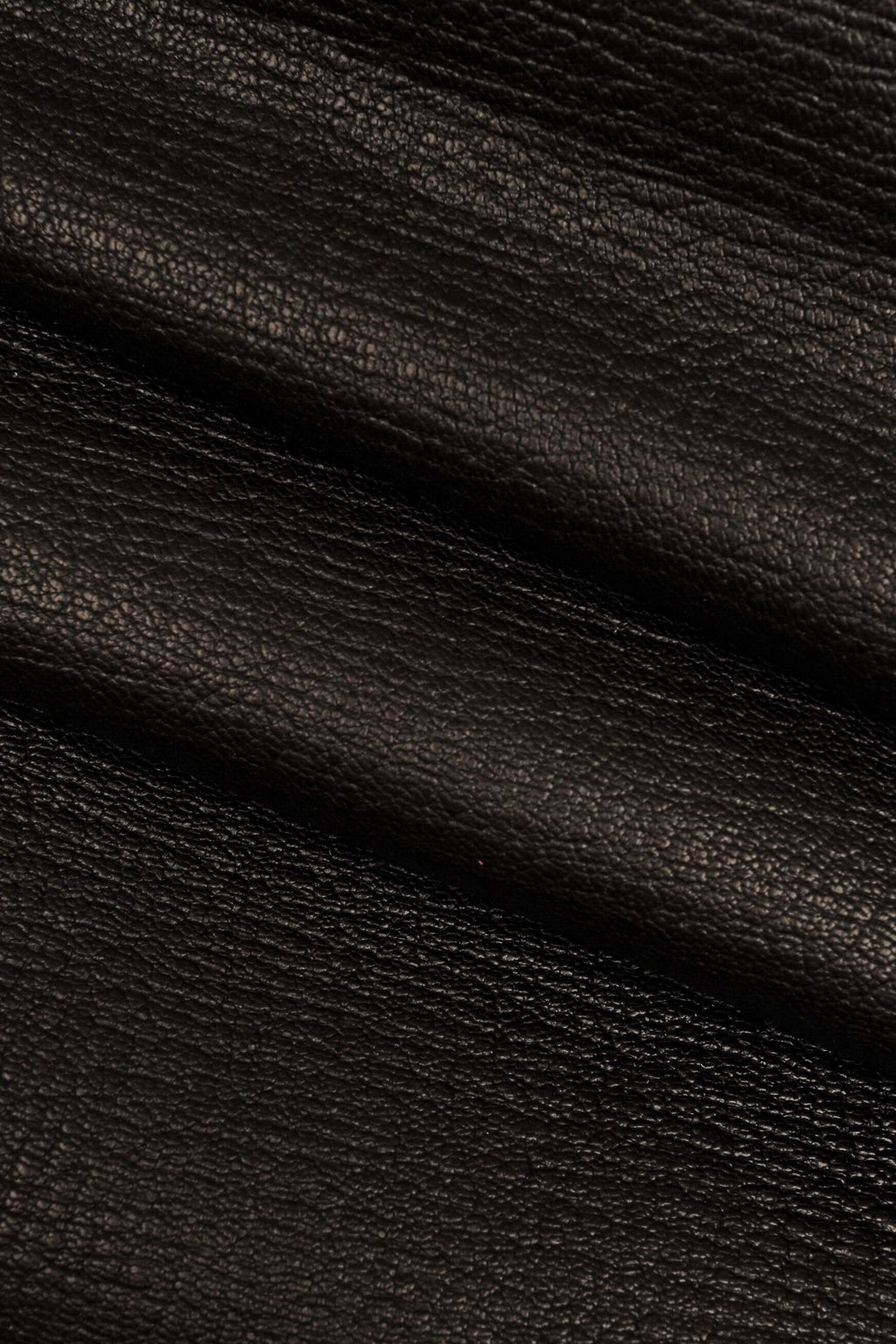 Black Crinkled Goatskin Leather, natural Grain goat skin, soft solid black hide B14193-TB La Garzarara