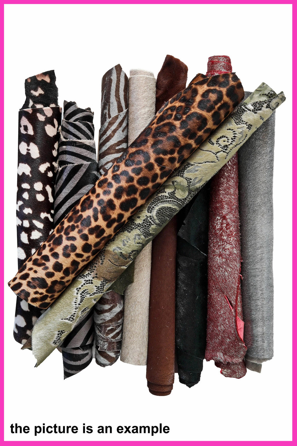 Premium Hair on Hide Scraps, 10 Assorted Ponyskin Renmants for Sewing & Handmade Projects, Pony printed offcuts B099 La Garzarara