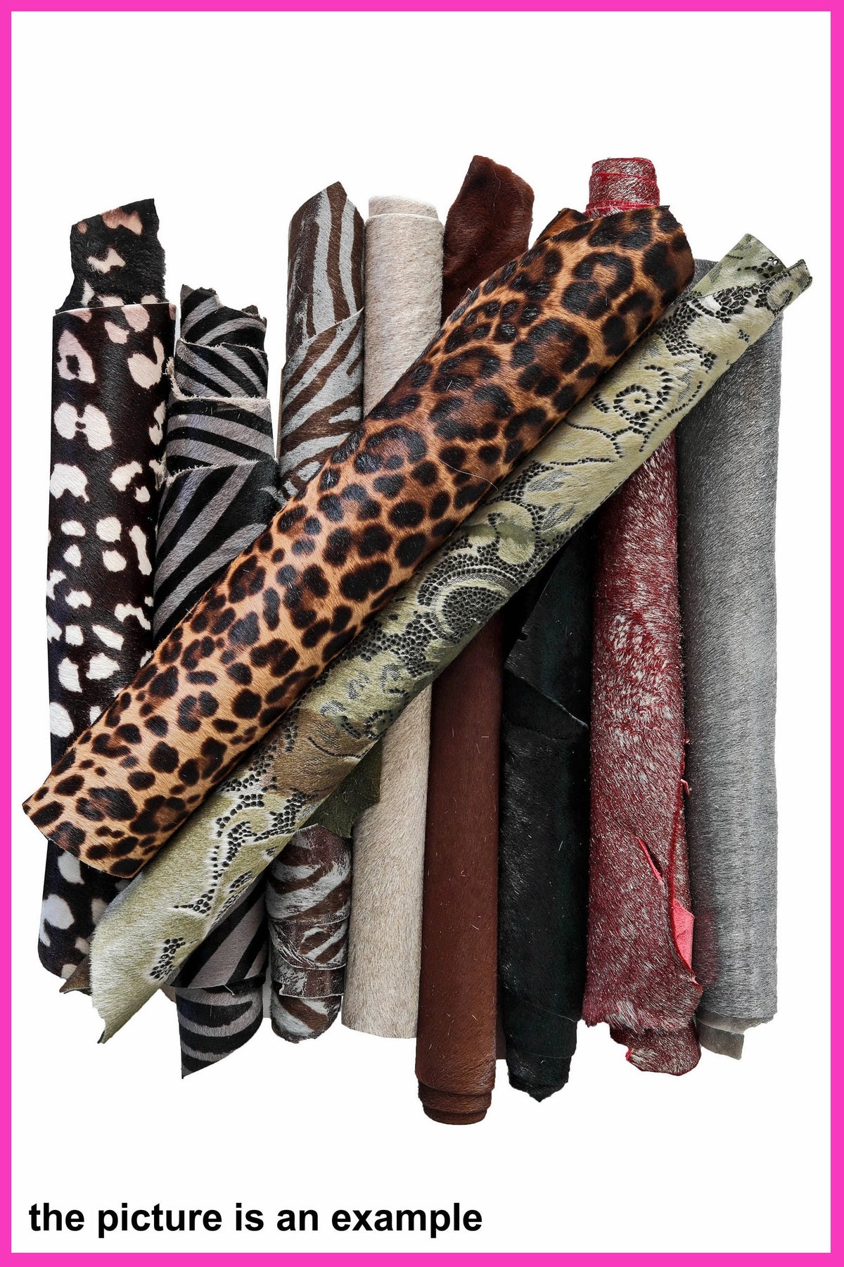 Premium Hair on Hide Scraps, 10 Assorted Ponyskin Renmants for Sewing & Handmade Projects, Pony printed offcuts B099 La Garzarara
