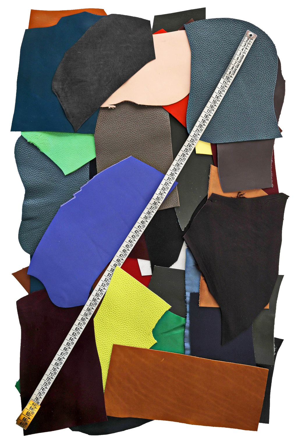 Solid Color Leather Scraps, Assorted Color Mix, Craft Offcuts in Mixed Shades and Finishes from 0,7 lbs to 2 lbs B186 La Garzarara
