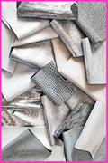 Neutral Leather Scraps, 5x6 White Grey Silver Craft Pieces, Assorted Finishes and Textures0.300–1 kg B056 Garzarara