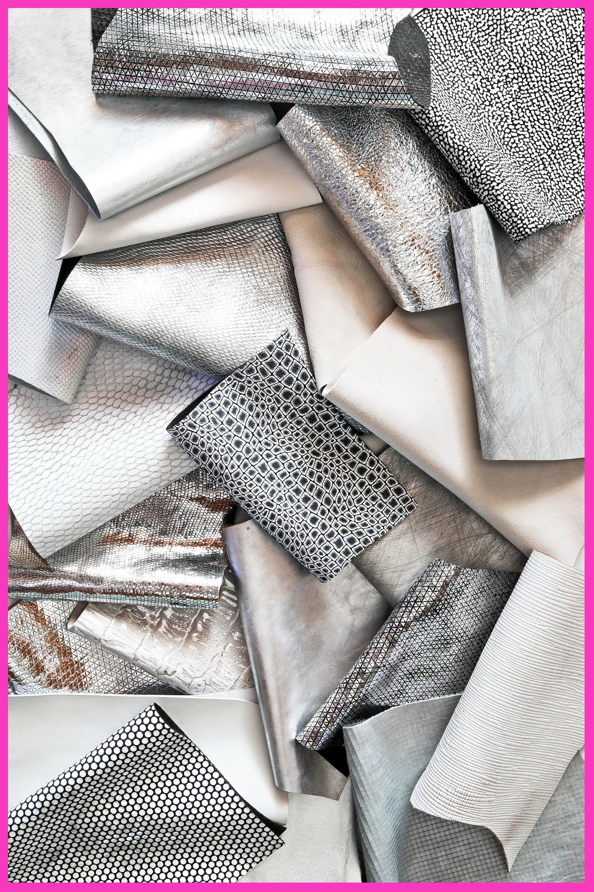 Neutral Leather Scraps, 5x6 White Grey Silver Craft Pieces, Assorted Finishes and Textures0.300–1 kg B056 Garzarara