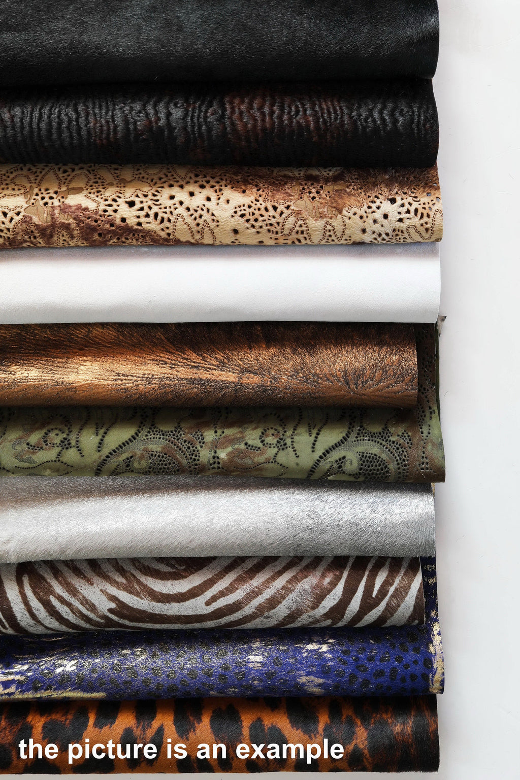 Pony Print Leather Scraps, printed and smooth pony OFFCUTS , mix renmants Hair on Hide for DIY crafts sewing accessories B099/B La Garzarara