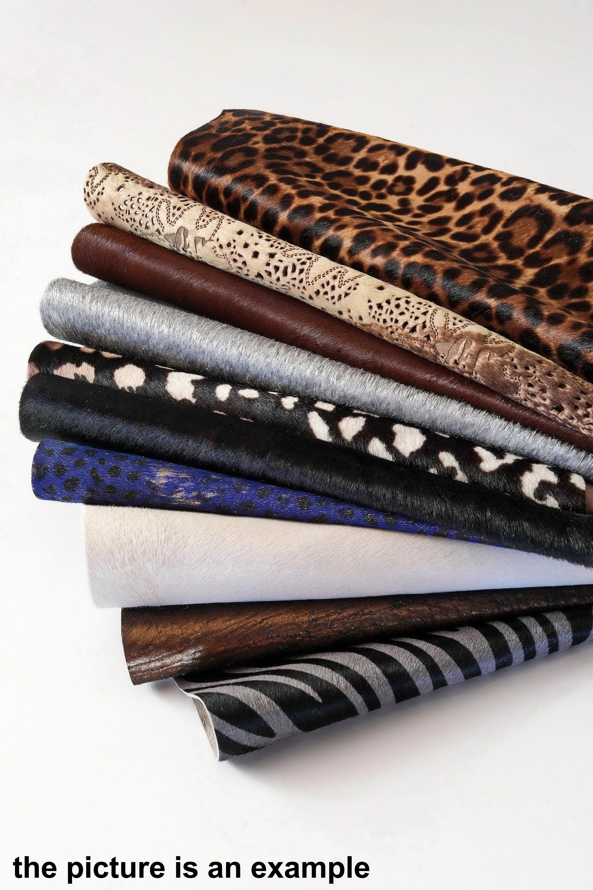 Pony Print Leather Scraps, printed and smooth pony OFFCUTS , mix renmants Hair on Hide for DIY crafts sewing accessories B099/B La Garzarara