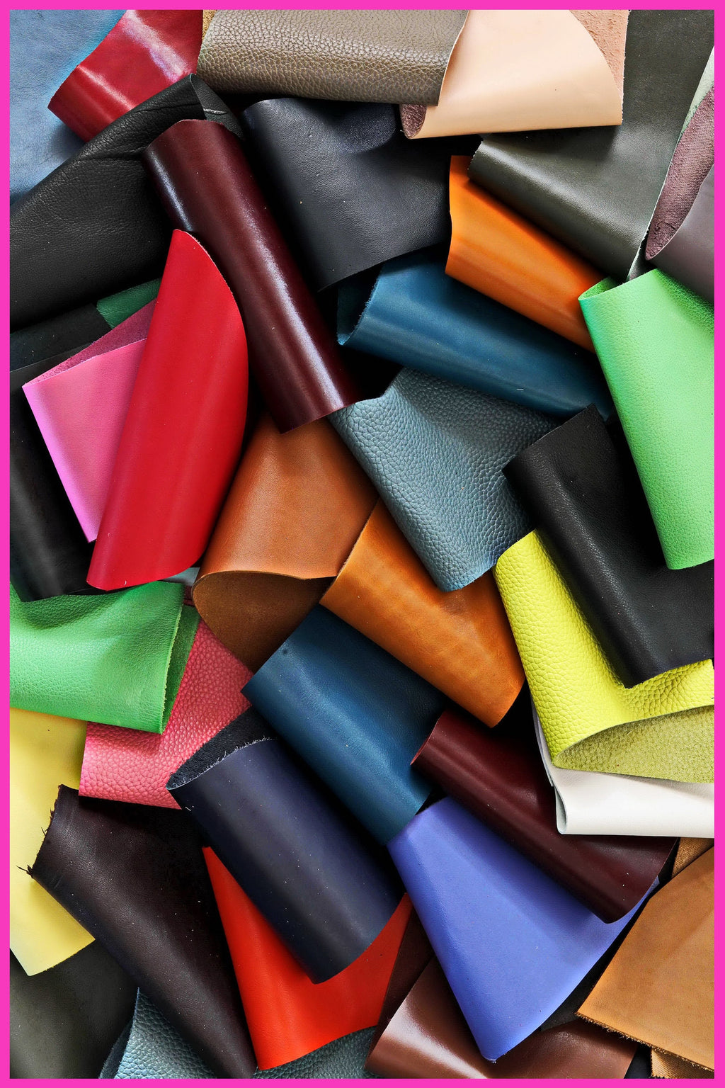 Solid Color Leather Scraps, Assorted Color Mix, Craft Offcuts in Mixed Shades and Finishes from 0,7 lbs to 2 lbs B186 La Garzarara
