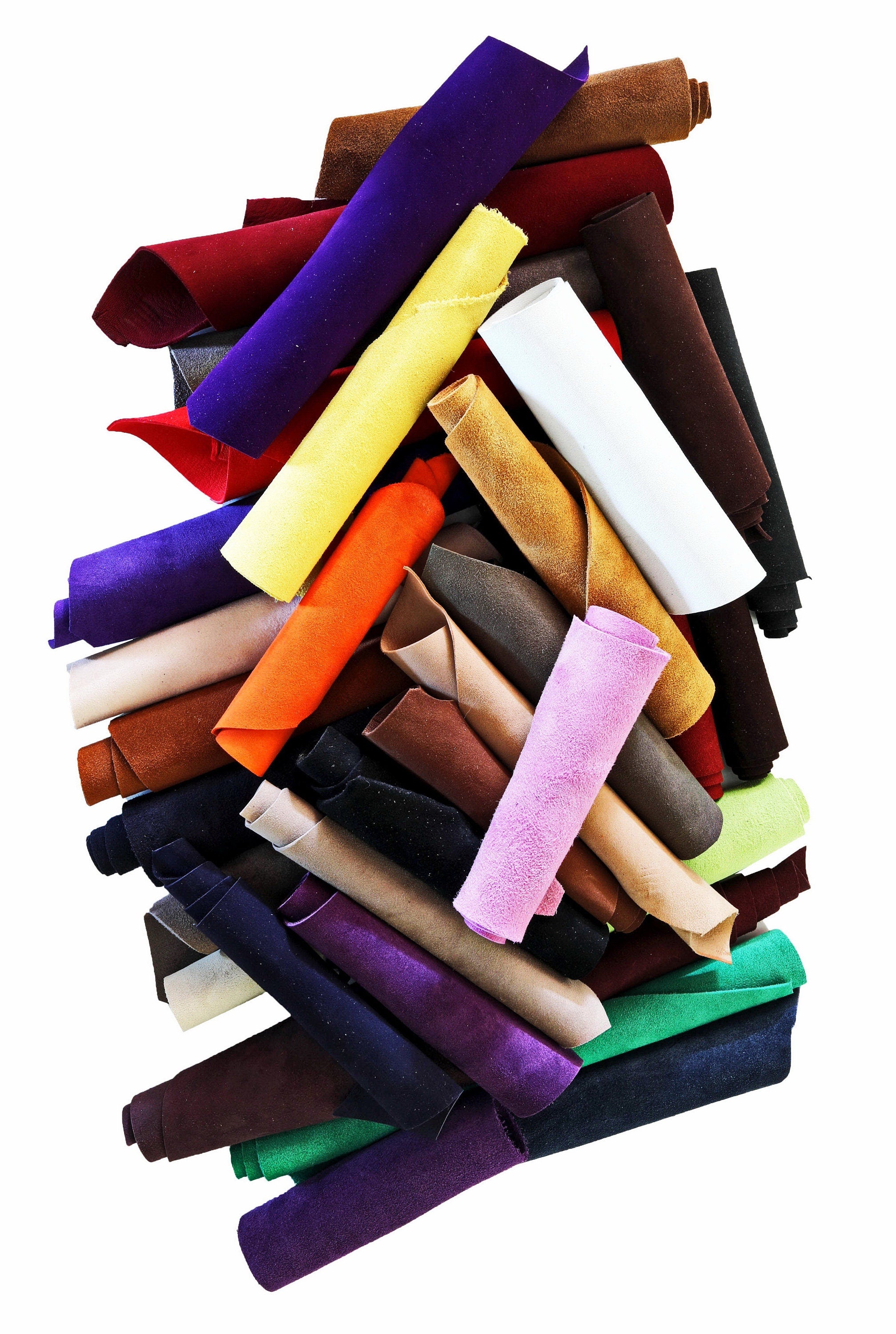 Suede and Nubuck Scraps, 5x6 Colorful Leather Pieces, Soft Velvety Craft Mix, Assorted Colors 0,7 lbs to 2 lbs B184 La Garzarara