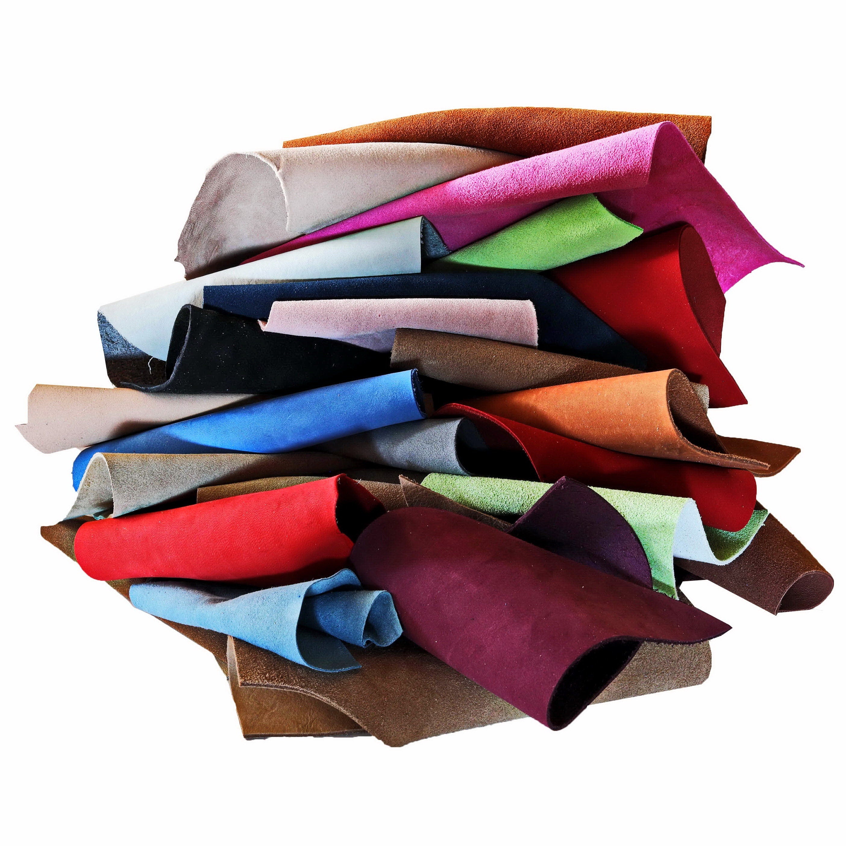 Suede and Nubuck Scraps, 5x6 Colorful Leather Pieces, Soft Velvety Craft Mix, Assorted Colors 0,7 lbs to 2 lbs B184 La Garzarara