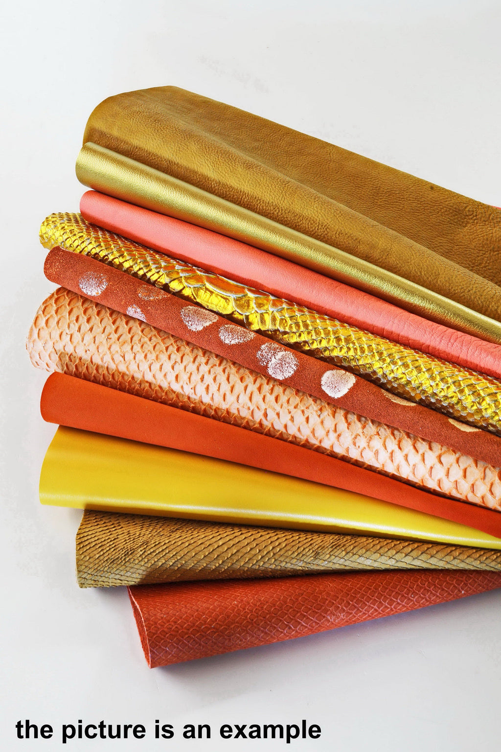 Yellow Orange Gold Leather Scraps, Assorted Craft Leather, 8x10 Inch Sheets for Earrings, Jewelry 1 lbs- 1,7 lbs- 2 lbs- 4 lbs B095/B