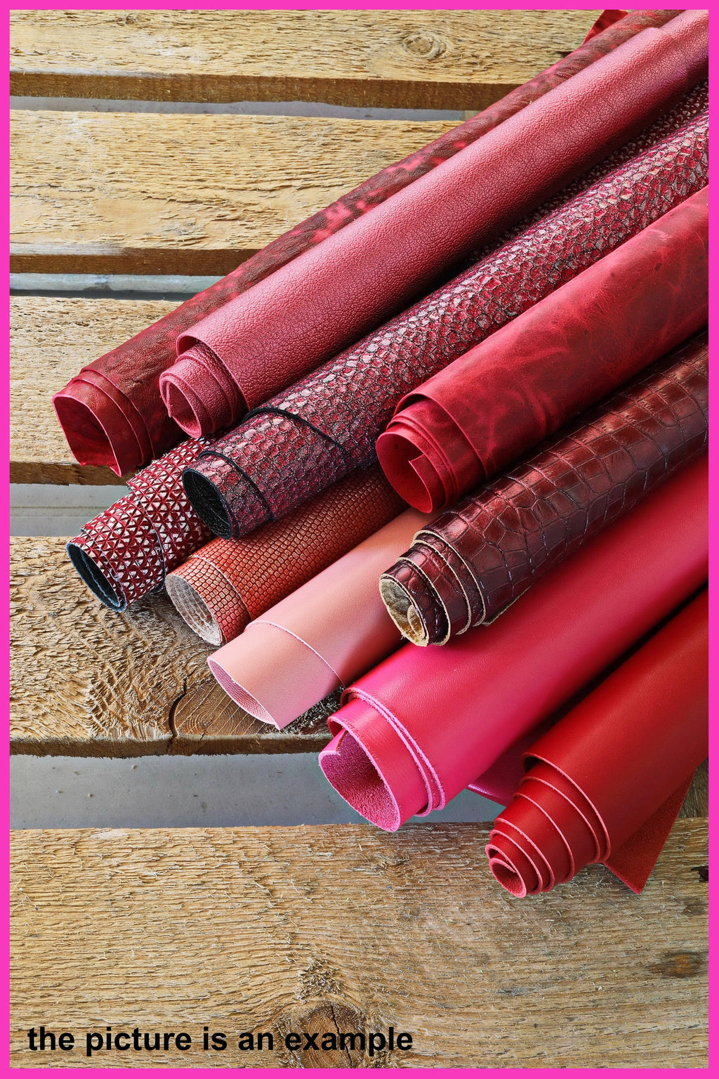 Mix LEATHER scraps - RED and PINK tones - fancy textures and softness various, italian leather pieces 1 lbs- 1,7 lbs- 2 lbs- 4 lbs B083/B