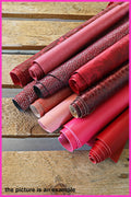 Mix LEATHER scraps - RED and PINK tones - fancy textures and softness various, italian leather pieces 1 lbs- 1,7 lbs- 2 lbs- 4 lbs B083/B