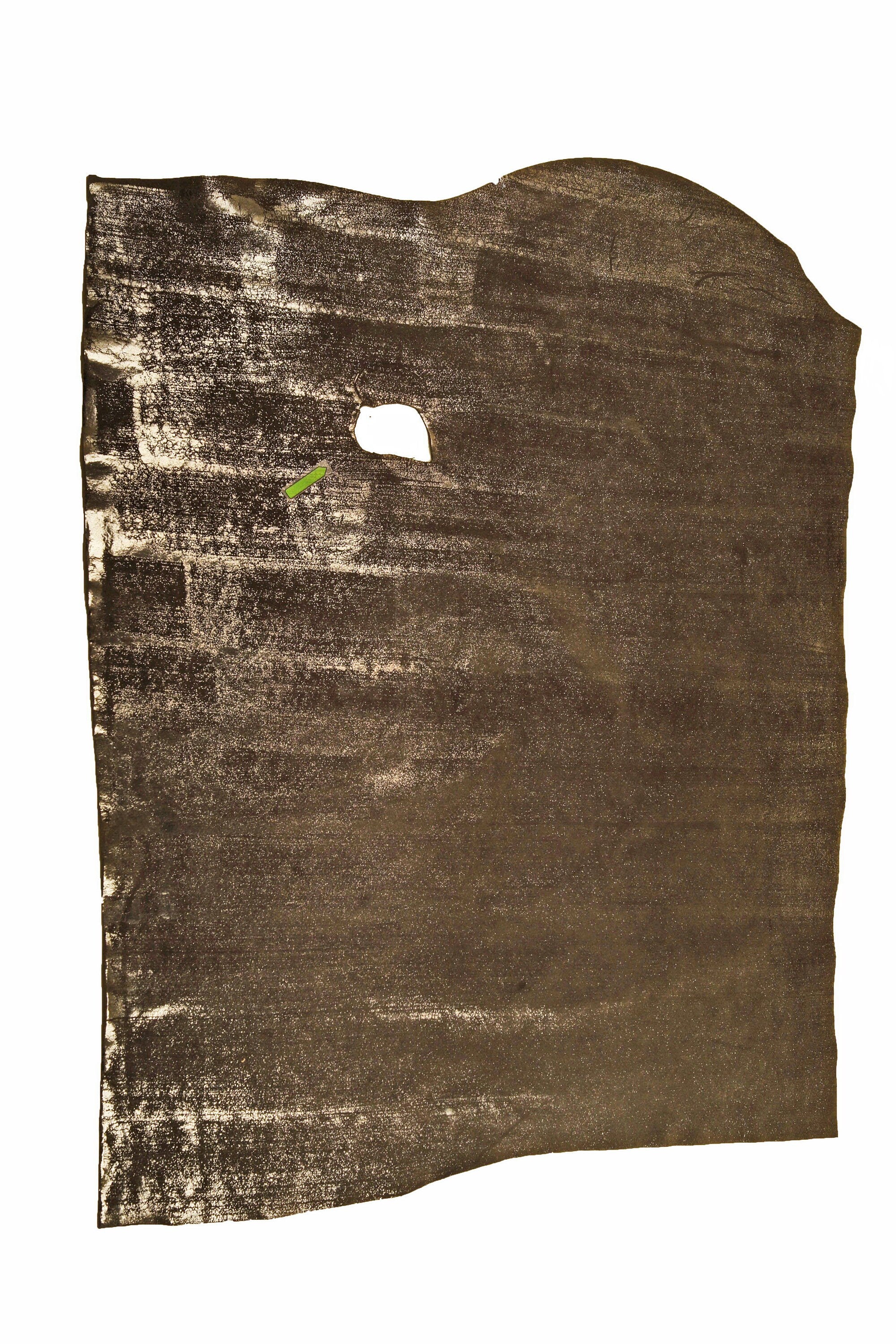 DARK GRAY metallic suede leather hide, plomb shiny calfskin, vintage cowhide B14290-MT(st) La Garzarara