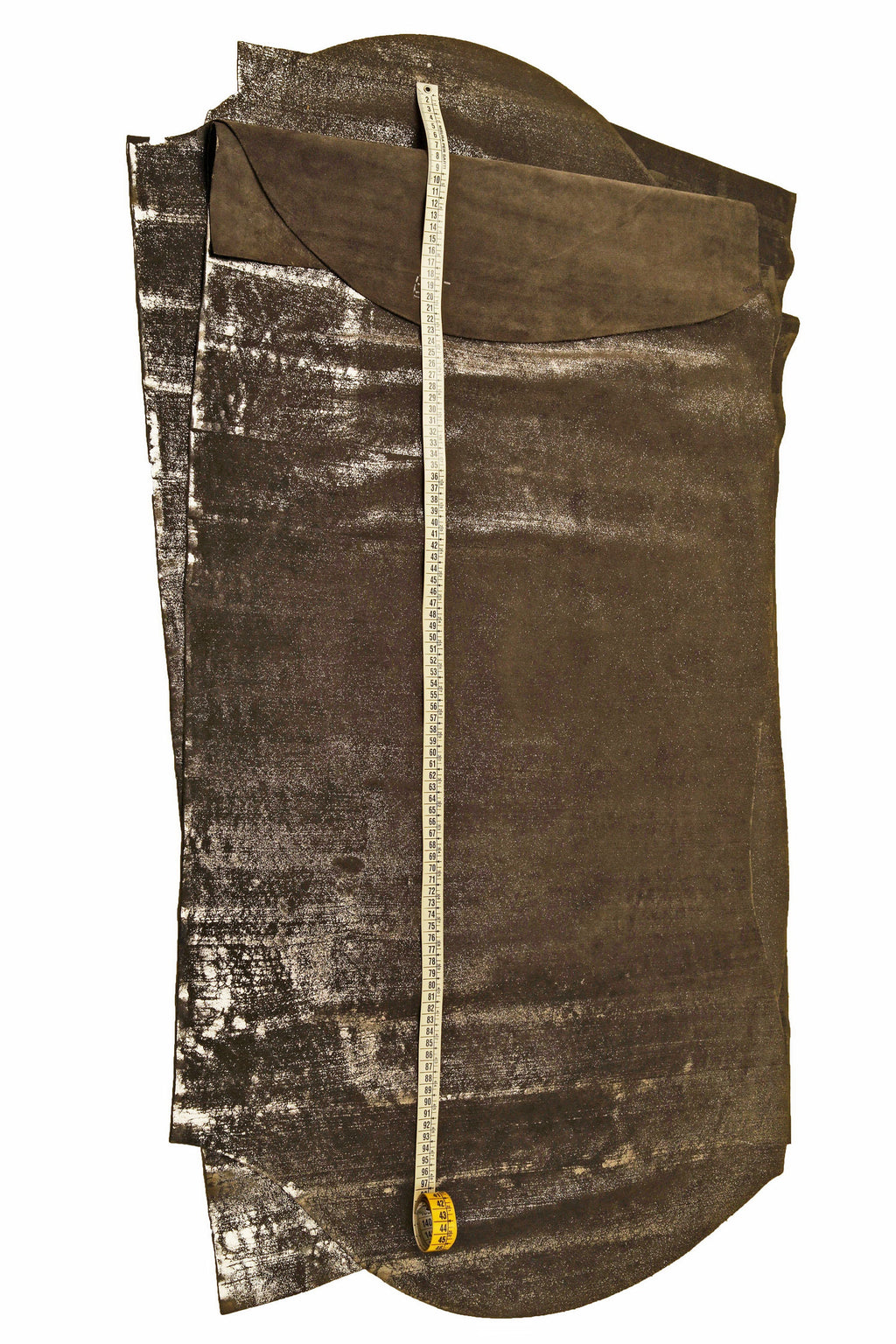 DARK GRAY metallic suede leather hide, plomb shiny calfskin, vintage cowhide B14290-MT(st) La Garzarara