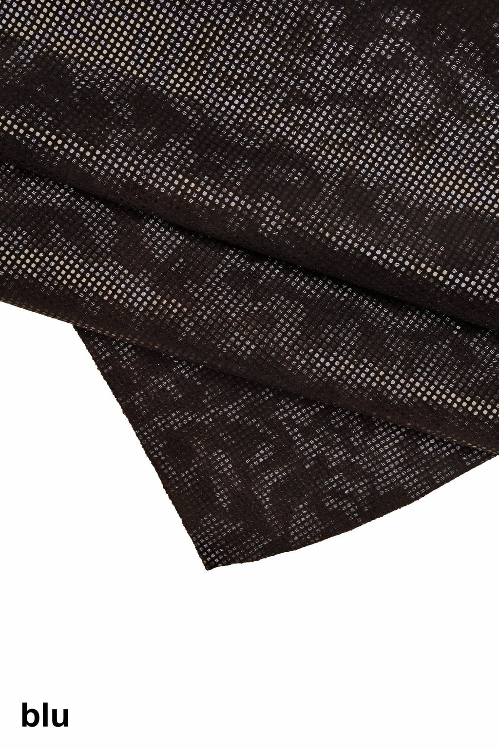 Camouflage Suede Leather , Blue Steel & Rust Metallic Print skins B14278-MT(st) La Garzarara