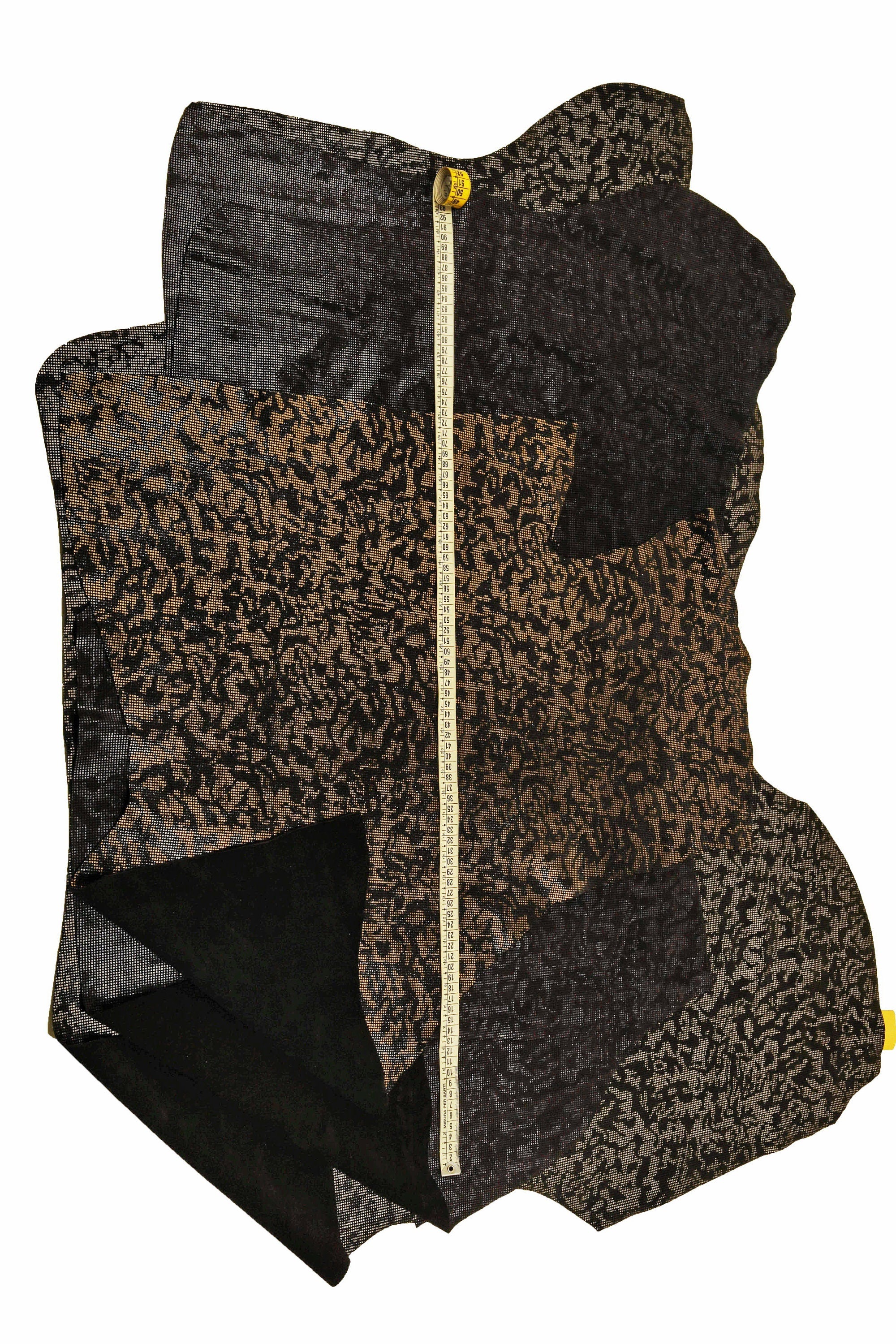 Camouflage Suede Leather , Blue Steel & Rust Metallic Print skins B14278-MT(st) La Garzarara
